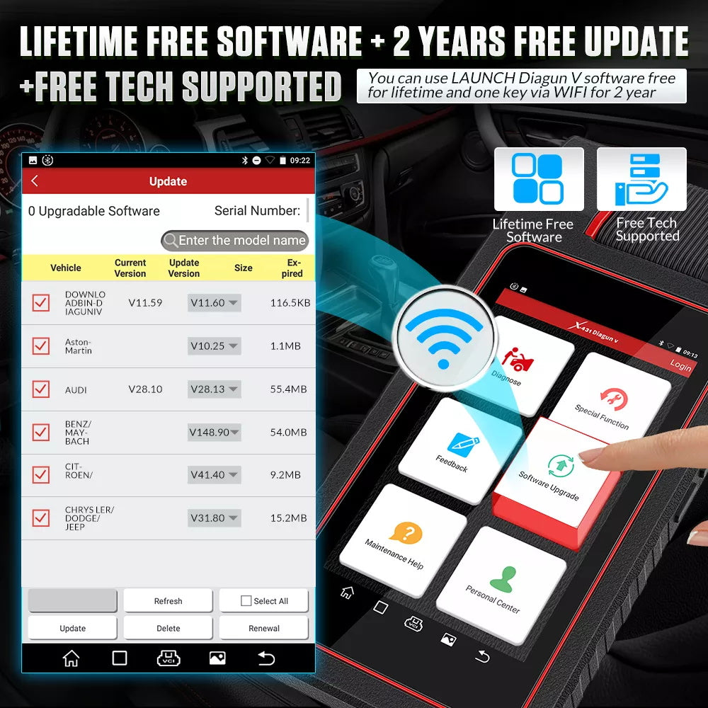 LAUNCH X431 Diagun V Auto diagnose werkzeug voll systemCode Reader scanner OBDII OBD Scan-tool Update Online