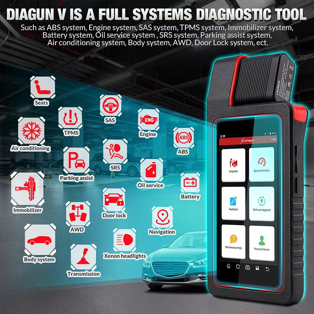 LAUNCH X431 Diagun V Auto diagnose werkzeug voll systemCode Reader scanner OBDII OBD Scan-tool Update Online