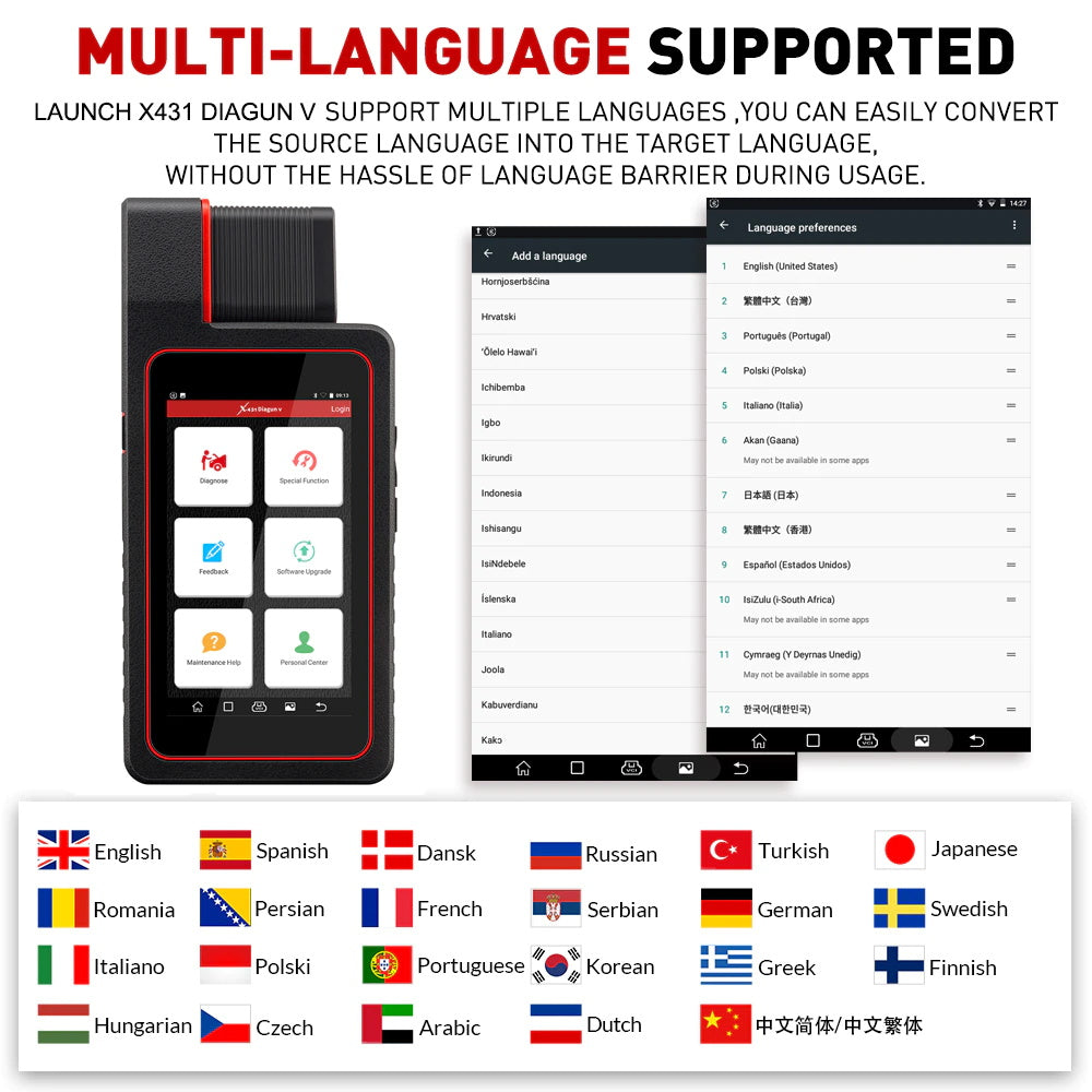 LAUNCH X431 Diagun V Auto diagnose werkzeug voll systemCode Reader scanner OBDII OBD Scan-tool Update Online