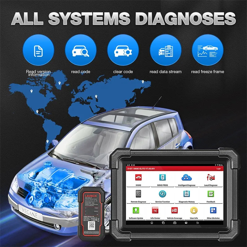 2024 LAUNCH X431 IMMO Elite Key Programmer OBD2 All System Diagnostic Scanner Car OBD2 Diagnostic Tools