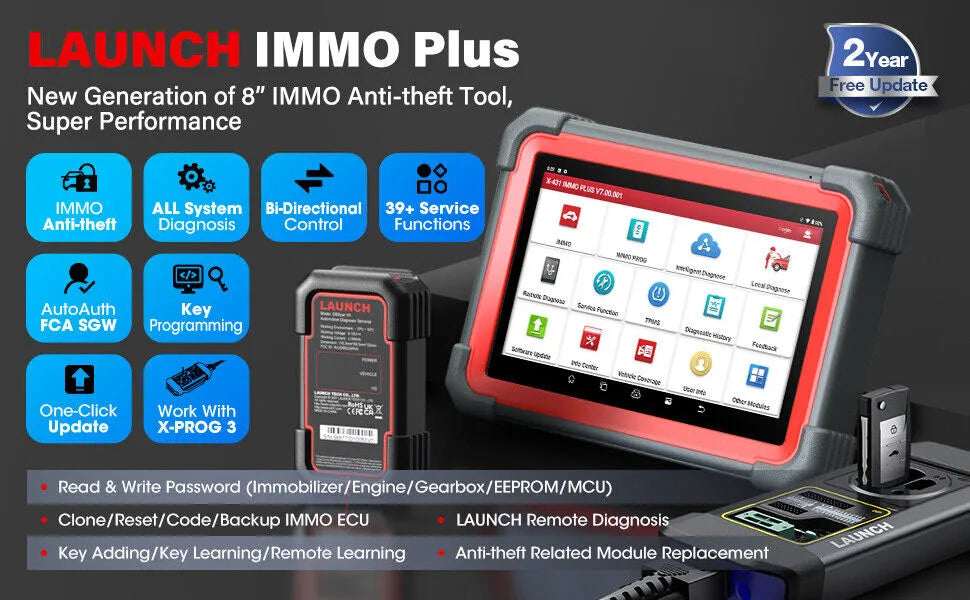 2024 LAUNCH X431 IMMO Plus Key Programming All System Diagnostic Scanner Tool