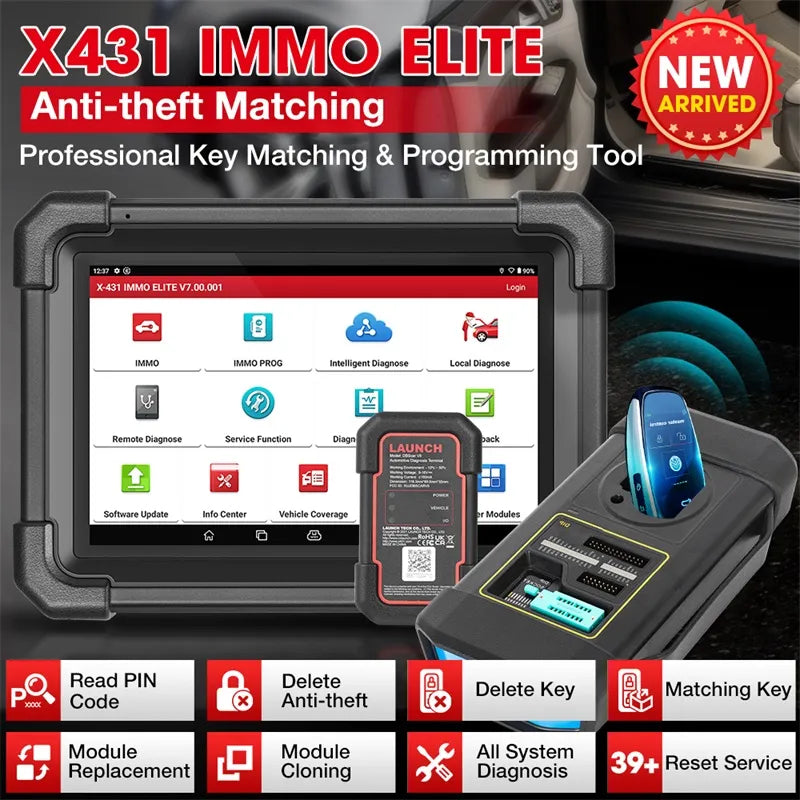 2024 LAUNCH X431 IMMO Elite Key Programmer OBD2 All System Diagnostic Scanner Car OBD2 Diagnostic Tools