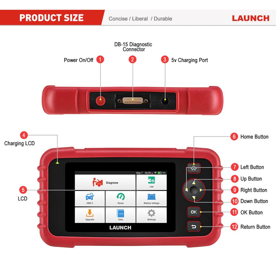 Launch X431 CRP129X OBD2 Scanner Motor ABS SRS AT Diagnosewerkzeugöl SAS EPB TPMS Reset Creader 129X OBDII Codeleser