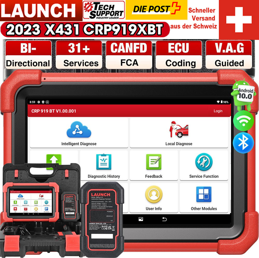 2024 LAUNCH CRP919X BT Professional OBD2 Diagnostic Tool All System ECU Key Programming TPMS OBD2 Scanner