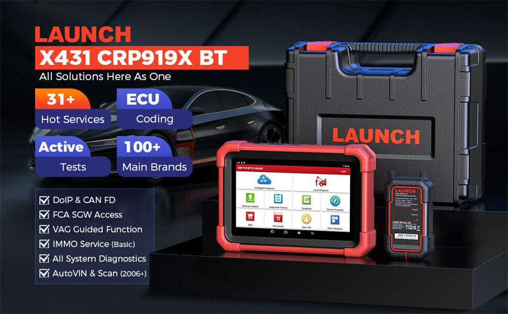 2024 LAUNCH CRP919X BT Professional OBD2 Diagnostic Tool All System ECU Key Programming TPMS OBD2 Scanner