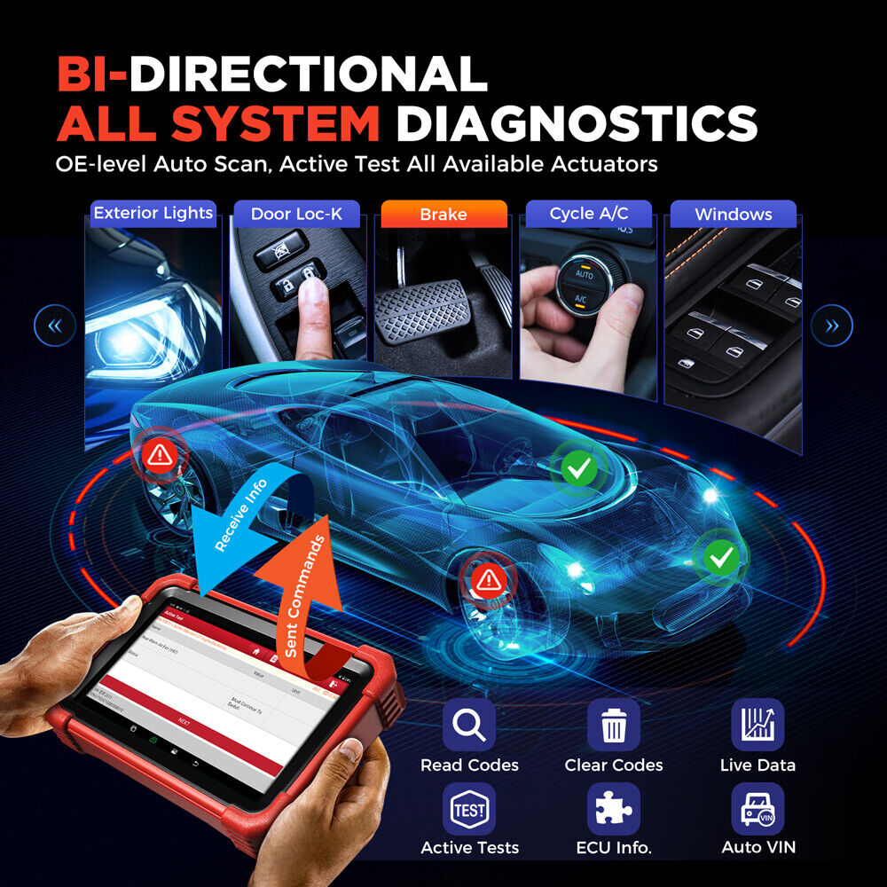 2024 LAUNCH CRP919X BT Professional OBD2 Diagnostic Tool All System ECU Key Programming TPMS OBD2 Scanner