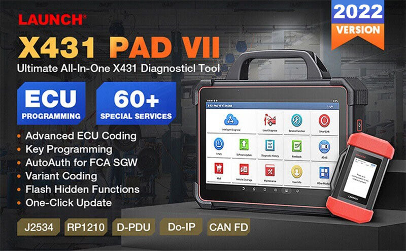 LAUNCH X431 PAD VII Outil de diagnostic de voiture professionnel Scanner automatique OBD2 Outil de diagnostic automobile Codage et programmation