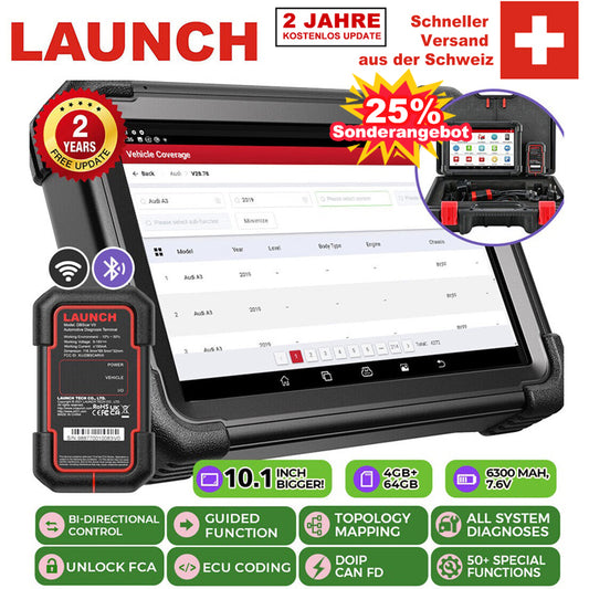 LAUNCH X431 PRO3 APEX Profi KFZ Scan Tool OBD2 Diagnosegerät Auto Scanner Online ECU Codierung Topologiekarte CAN FD & DoIP All-System Diagnostic