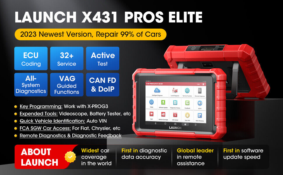 LAUNCH X431 PROS ELITE PROFI OBD2 Diagnostic Tool All ECU Coding OBD2 Scanner Tool