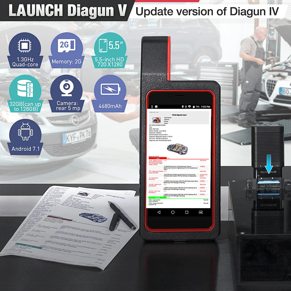 LAUNCH X431 Diagun V Outil de diagnostic automobile scanner de code complet OBDII Outil de diagnostic OBD mise à jour en ligne