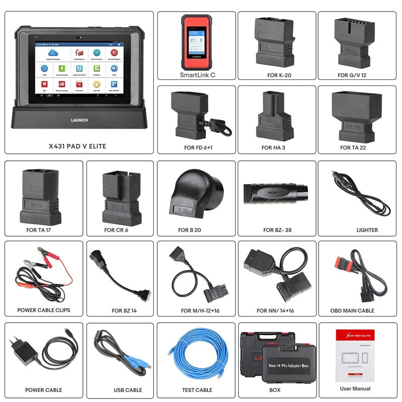 LAUNCH X431 PAD V Elite - Programmation & Codage ECU, Diagnostic Complet du Système, Carte de Topologie, Contrôle Bidirectionnel