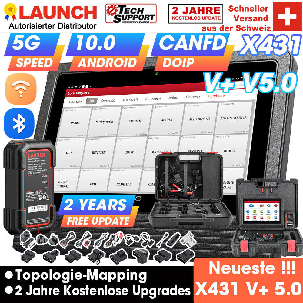 2024 LAUNCH X431 PRO3 V+ V5.0 OBD2 EOBD Outil de diagnostic de l'appareil de diagnostic WiFi Bluetooth Android Outil d'analyse du scanner