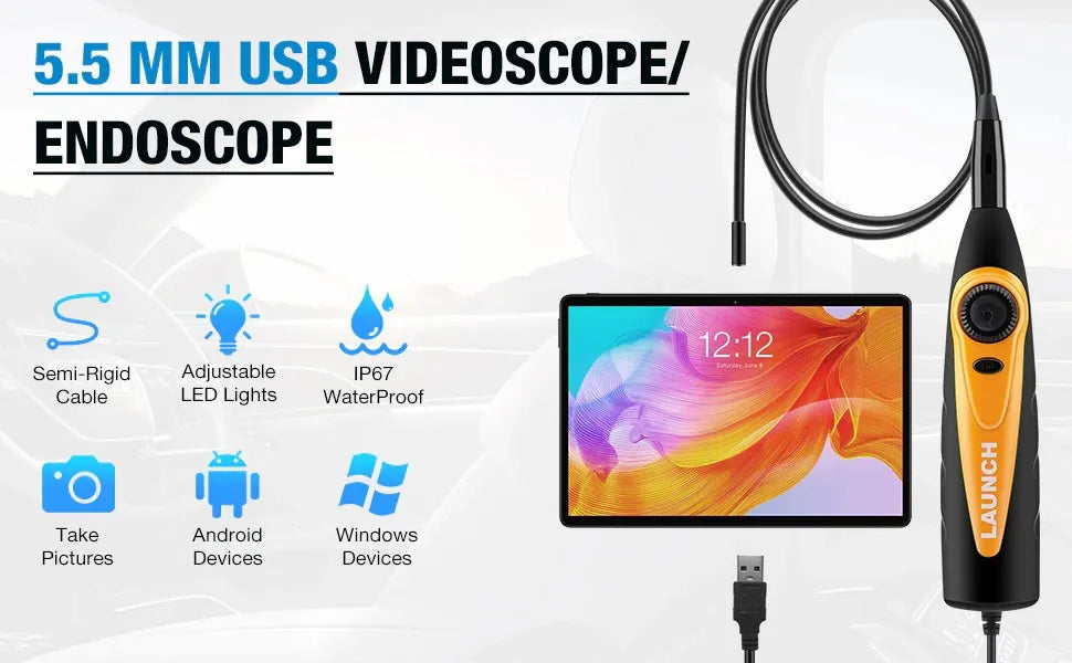 LAUNCH X431 Videoscope HD Inspection Camera VSP-600 for Viewing & Capturing Video & Images