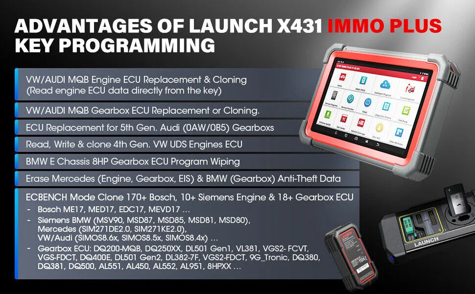 2024 LAUNCH X431 IMMO Plus Programmation de clés Outil de diagnostic scanner tous systèmes